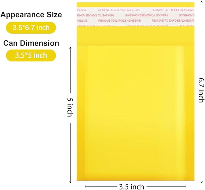 packbabol Kraft bubble mailers 3.5x5 Inch 100 Pack, Self-Sealing Paper Envelopes - Image 2