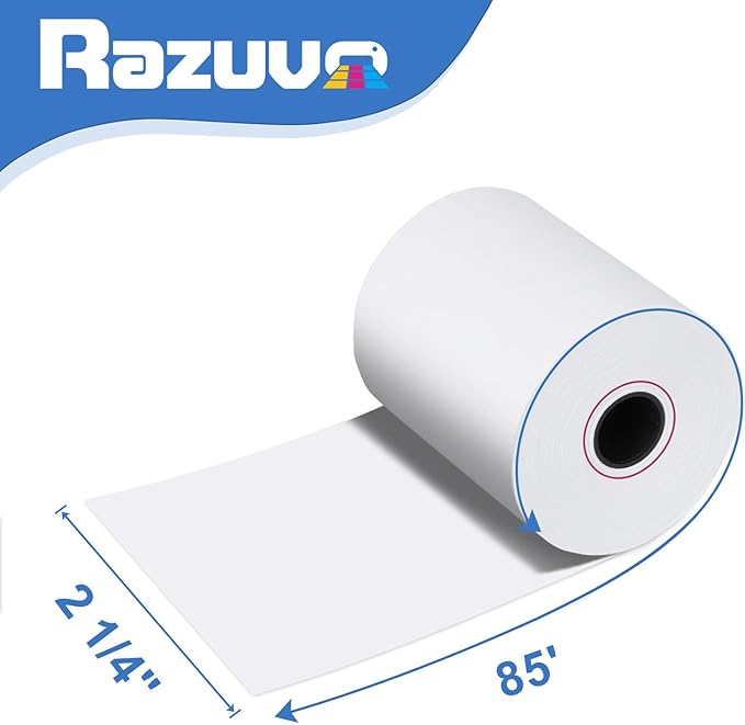 2 1/4 X 85 Thermal Receipt Paper Rolls- Fits All Pos Cash Registers, - Image 2