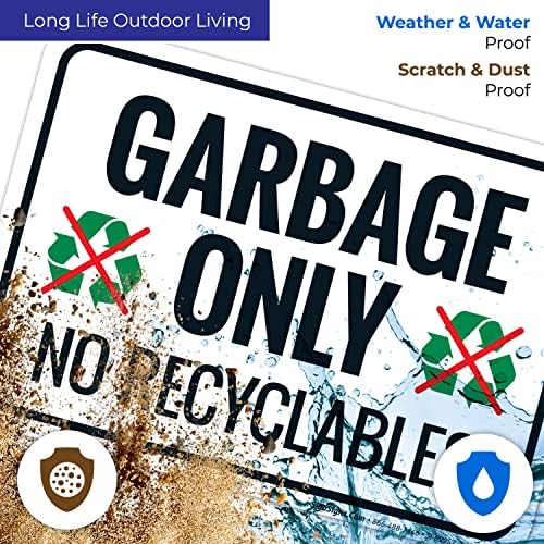 Garbage Only No Recyclables Sign, - Image 5