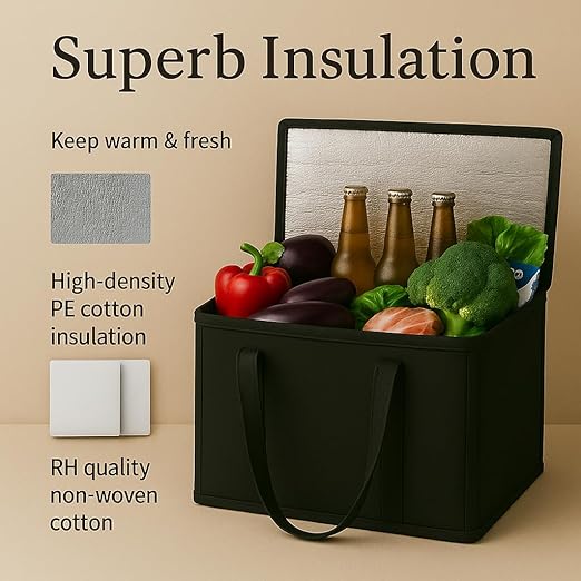 2Pk Trunk Organizer for Car Insulated Reusable Grocery Bags, Collapsible Cooler - Image 7
