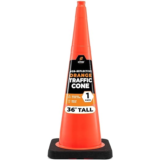 Xpose Safety 36 Inch Orange Traffic Cones Heavy Duty 12lb, Kids and Construction by XposeSafety