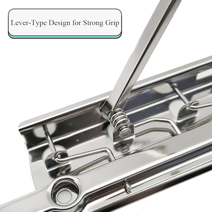 HAHIYO 8 Inch Silver Metal Clipboard Clips - Image 3