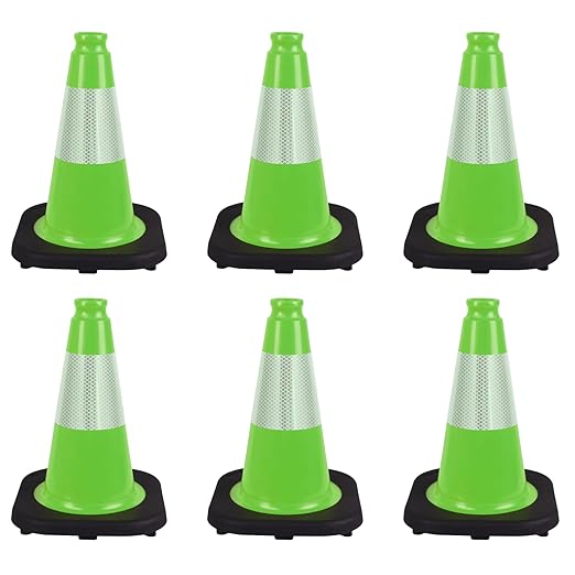 6 Pack 12 Inch Green Traffic Cones by OranclUS