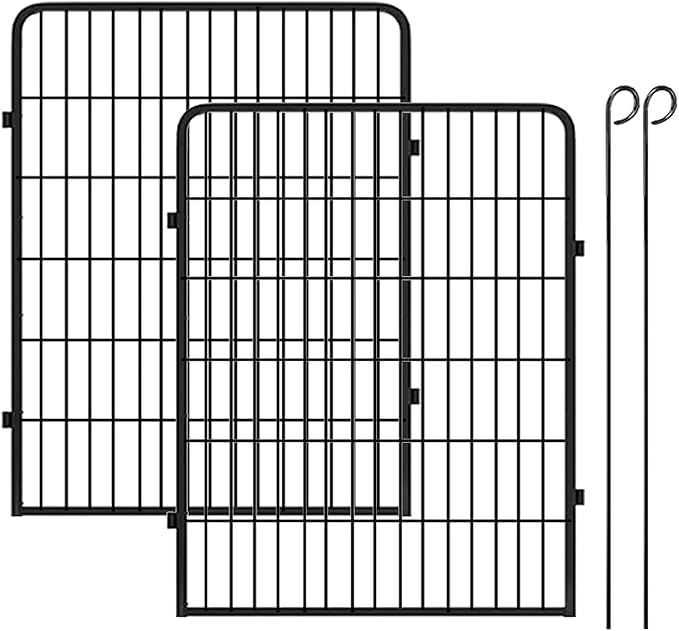 Decorative Metal Garden Fence Add-on Fence Panels, 40in x 5.3Ft No Dig Fence 2 by Jhsomdr