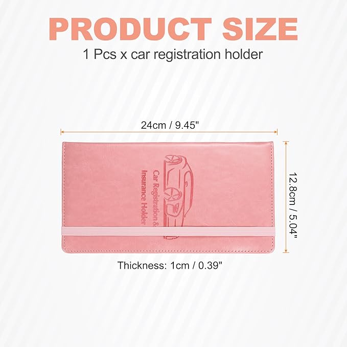 HARFINGTON Car Registration and Insurance Holder 9.45" x 5.04" PU Leather - Image 2