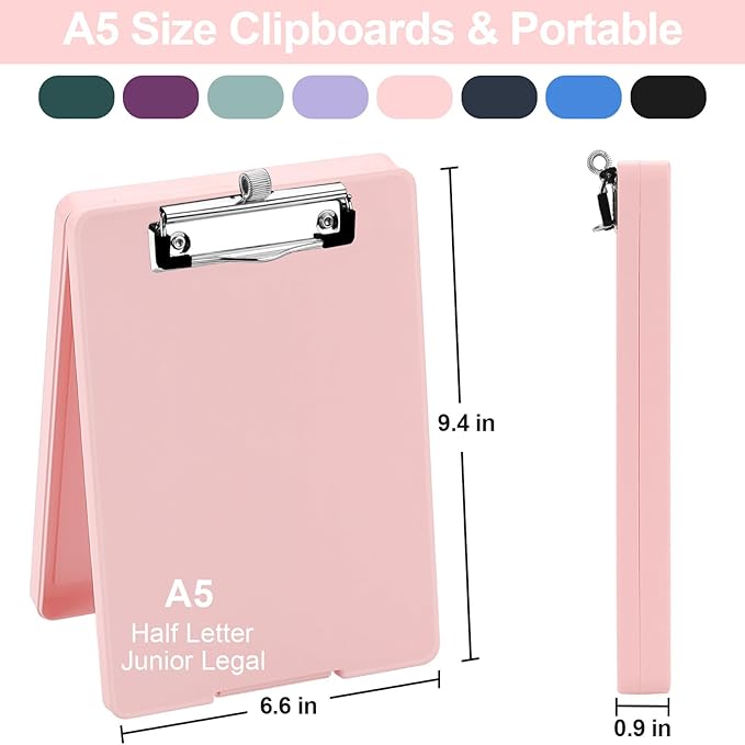 Small Clipboard with Storage, A5 Clipboards with Pen Holder, Half Letter Clip - Image 2