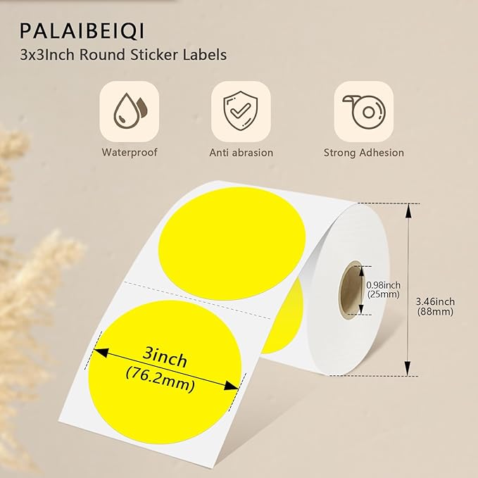 3 X 3 Inch Round Thermal Labels Circle Color Coding Labels Printable Waterproof - Image 3