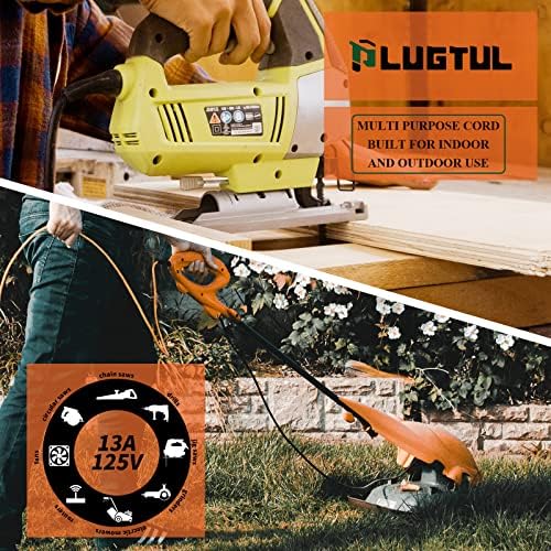 Outdoor Extension Cord 20 FT | 16/3 Gauge Heavy Duty 3 Prong Extension Cord, 13A 1625W SJTW, ETL Listed, Great for Garden and Home, Orange - Image 6