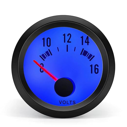 2" 52mm Voltage Gauge Digital Blue LED Voltmeter Meter 8-16V by Unknown