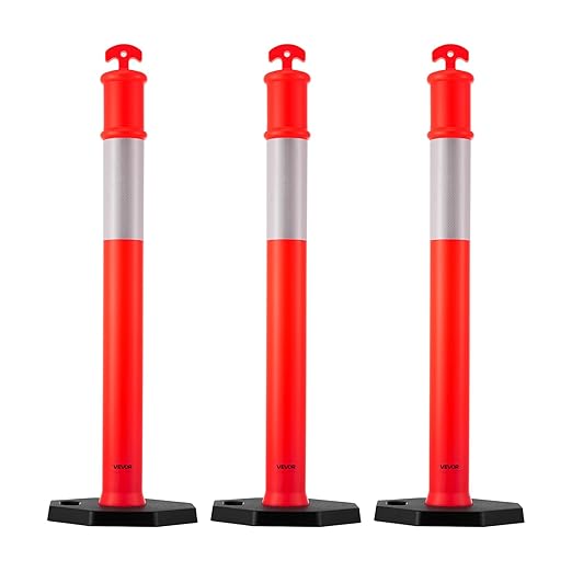 VEVOR 3 Pack Traffic Delineator Posts, 48 inches Traffic Safety Cones - Image 9