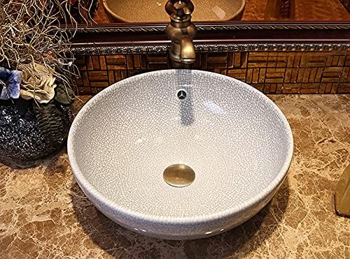 Bathroom Sink Drain Brushed Dark Gold Pop Up Drain With Overflow,Brass Drain Push Pop for Vessel Sink Drain Stopper with Removable Brass Strainer Basket,83606-1CB. - Image 2