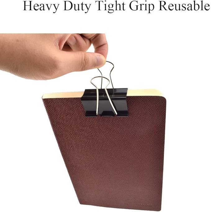 HAHIYO Binder Clips Paper Clamps Spring Steel Sturdy Large 1.97 inches Width - Image 7
