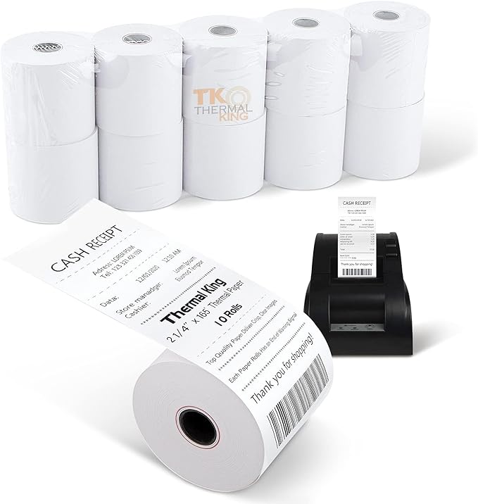 2 1/4" x 165' Thermal Paper, POS Receipt Paper by TKThermalKing