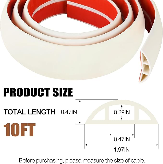 MYFAMIREA 10FT Floor Cord Cover - Image 2