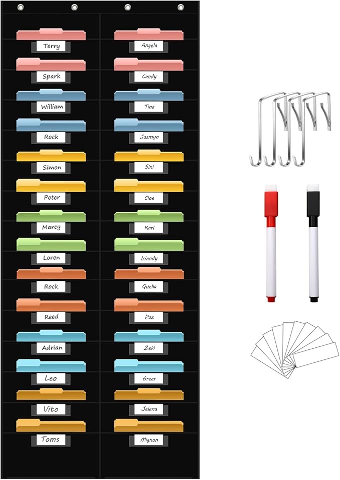 28 Pocket Hanging Wall File Organizer by ANCOMEDO