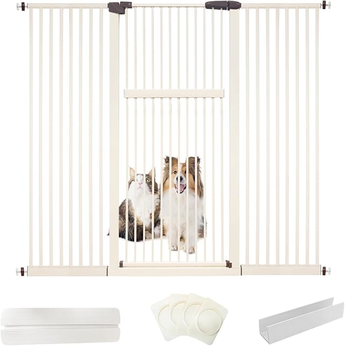 Lumizone Extra Tall Pet Gate 55.12" High Pressure Mounted 63.39"-67.90" Extra by Lumizone