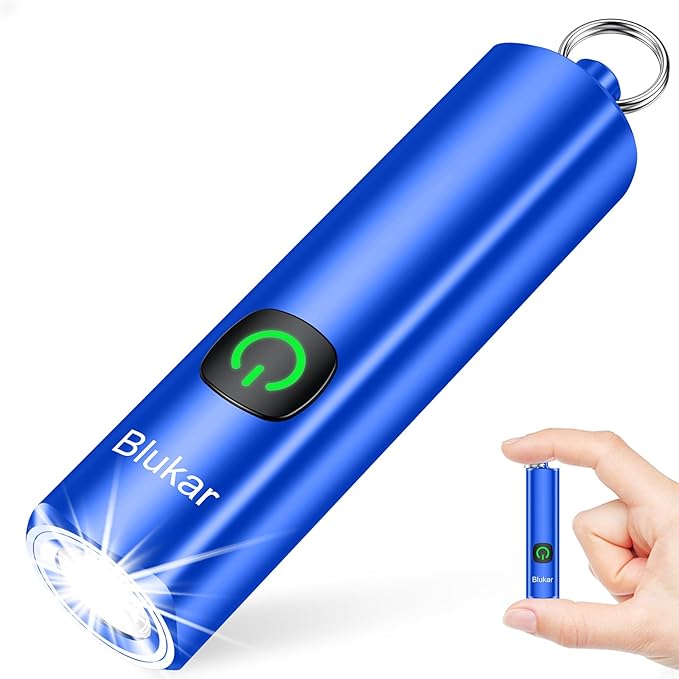 Blukar Rechargeable EDC Flashlight, Mini Keychain Flash Light by Blukar