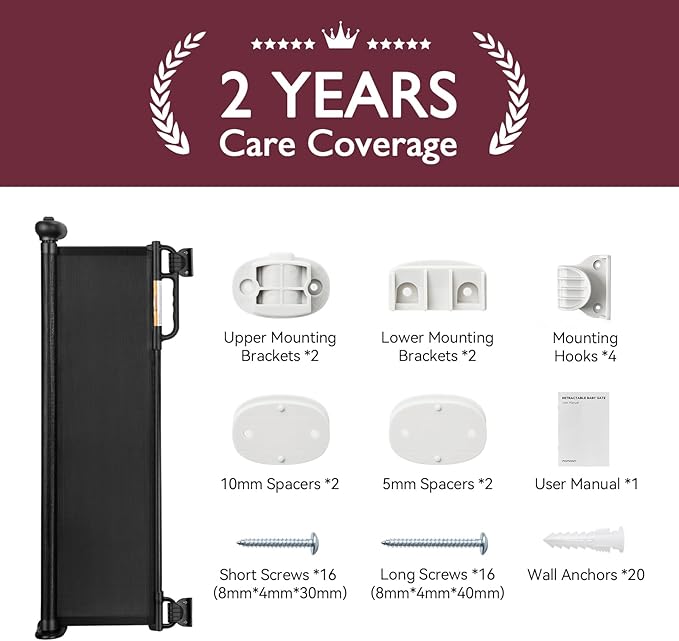 Retractable Baby Gate, Momcozy Extra Wide Mesh Baby Gates - Image 6