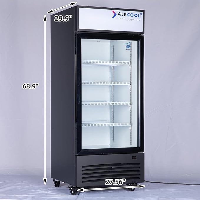 Commercial Beverage Refrigerator Display Fridge, Single Glass Door Merchandiser - Image 2