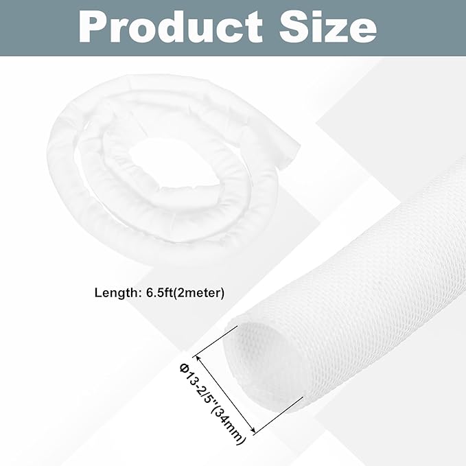 MECCANIXITY 1-3/10 Inch ID Split Loom Tubing 6.5ft Polyester Cord Protector - Image 2