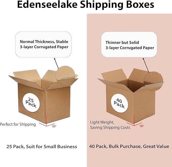 EdenseeLake 40 Pack 9x5x3 inches Shipping Boxes Small Cardboard Boxes - Image 5