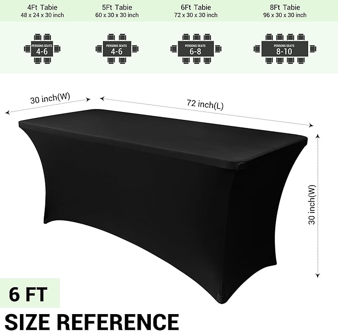 Obstal 6 Pack Stretch Spandex Table Covers - Image 4