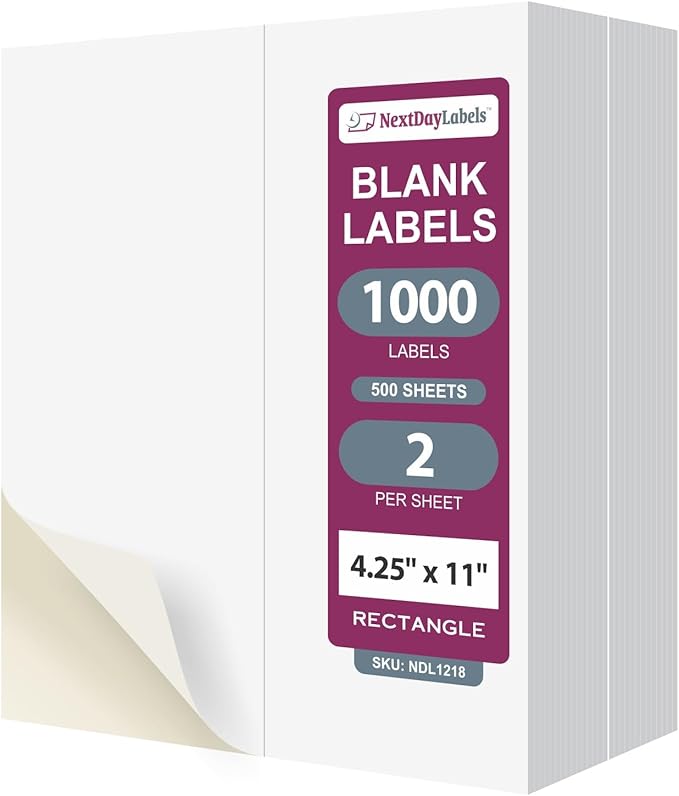 NextDayLabels – 4-1/4" x 11" Rectangular Sticker Labels by NextDayLabels