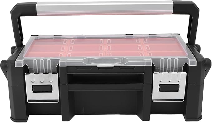 WALFRONT Electronic Tool Box Small Parts Organizer, 18 Compartment Dual Layer - Image 6