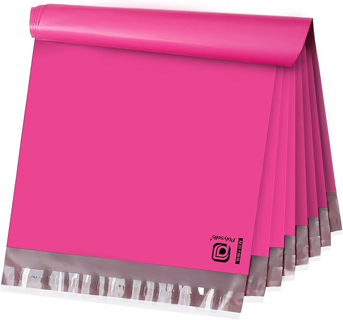 POLYSELLS 100 pcs 10x13 Inches Pink Poly Mailers Shipping Envelopes, Strong by POLYSELLS