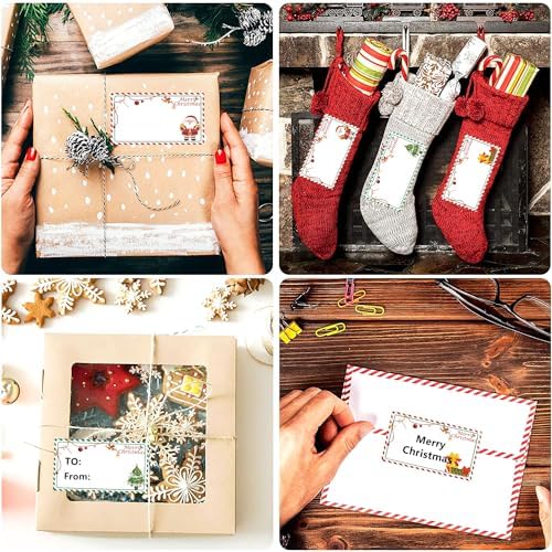 Merry Christmas Direct Thermal Labels Stickers Watercolor Small Business Thermal Stickers 1.25x2.25 Inch Multi-Purpose Thermal Sticker Labels Printer for Inventory, Address, Name Gift Tag 500 Pcs - Image 6