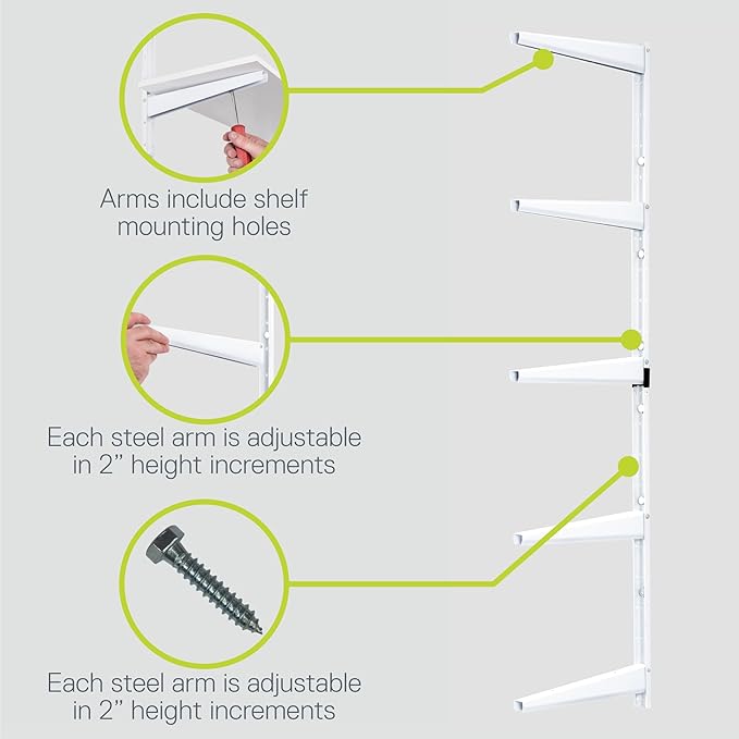 Minimalistic White Shelf Brackets by Delta Cycle, Holds Up to 800 lbs, Modern - Image 4