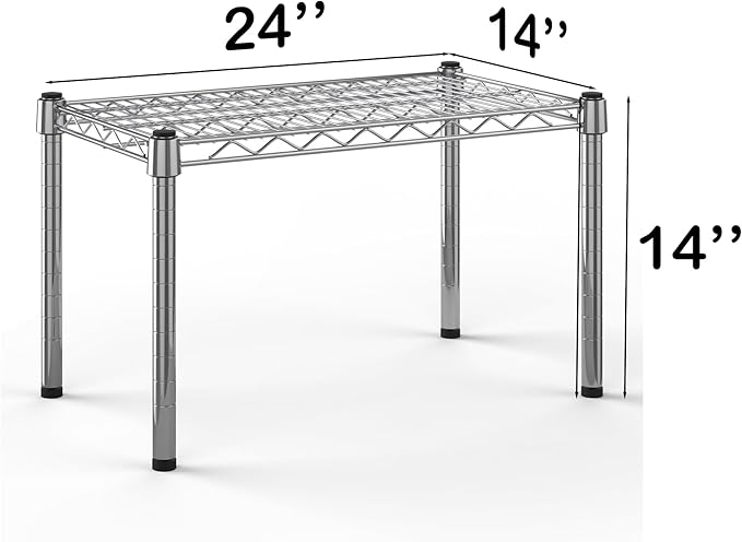 14''W x 24''L x 14''H Chrome Plated Wire Dunnage Rack | Off The Floor Storage - Image 3