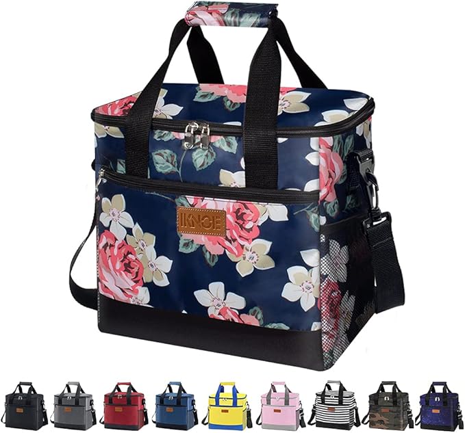 Iknoe Large Cooler Bag Collapsible 24 Can Insulated Bags Leakproof Lunch Cooler by Iknoe