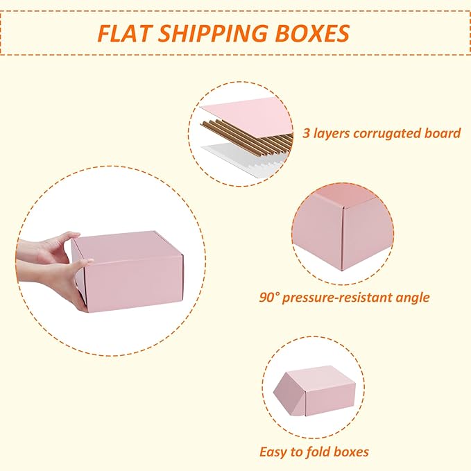 HORLIMER 8x8x4 inches Shipping Boxes Set of 25, Small Business - Image 3
