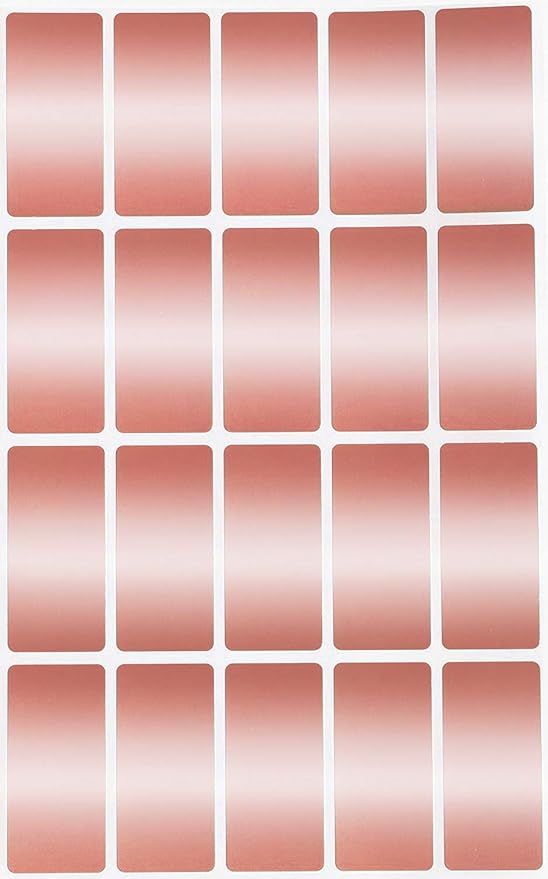 Royal Green Metallic Adhesive Rectangles 40mm x 19mm Rose Gold Labels 1000 Pack by RoyalGreen
