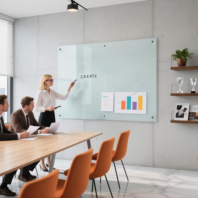 Magnetic Large Glass Board 72"x 48" Dry Erase Writing Board Premium Tempared - Image 6