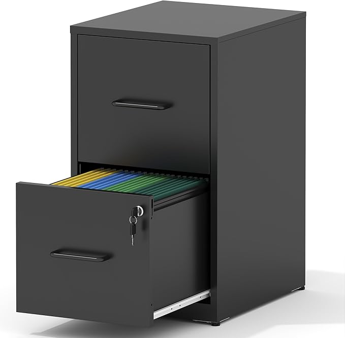 2 Drawer File Cabinet with Lock, Steel Vertical Filing Cabinets by BIZOEIRON