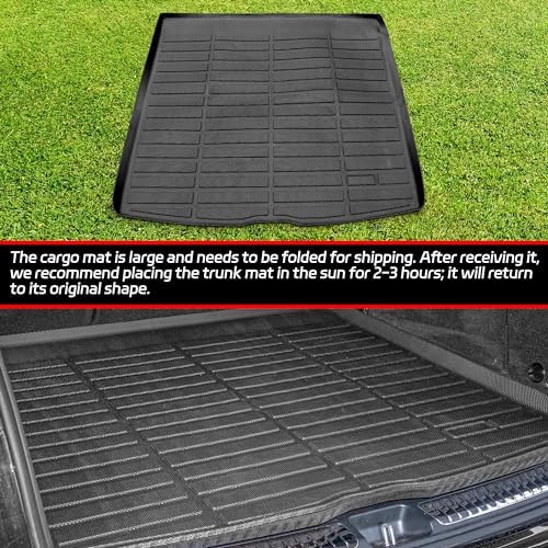 Floor Mats & Cargo Liner Compatible with 2018-2024 Volkswagen Tiguan 5 Seats ONLY VW Cargo Mat, Full Set All Weather Protection, 1st, 2nd Row Car Liners & Trunk Mat, Black - Image 3