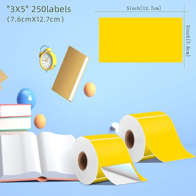PARLAIM 3 X 5 Inch Rectangle Adhesive Color Coding Stickers, Square Yellow - Image 3