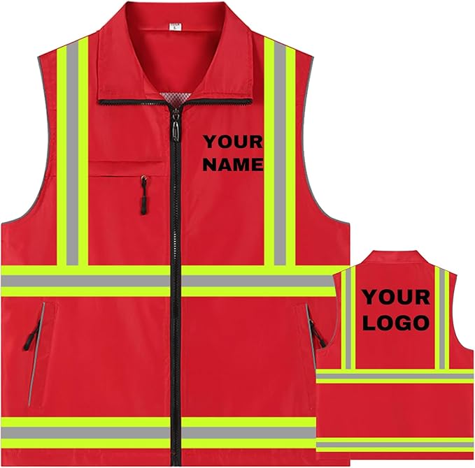 YOWESHOP Lightweight Zip-Up Safety Vest by YOWESHOP