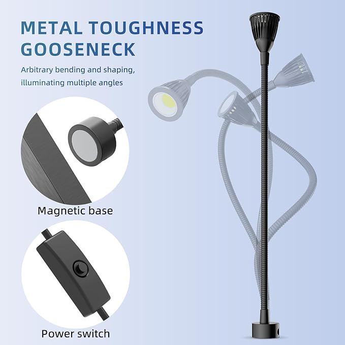 Led Magnetic Work Light 400mm Flexible Gooseneck lamp 700 Lumens 120 Volt - Image 5