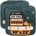 Xpose Safety Heavy Duty Green Mesh Tarp 10' x 22' (2-Pack) – 70% Sunblock Shade Cloth with Grommets for Garden, Fence, Privacy Screen, Canopies, Dump Trucks, Pool Cover – Tear & Weather Resistant by XposeSafety