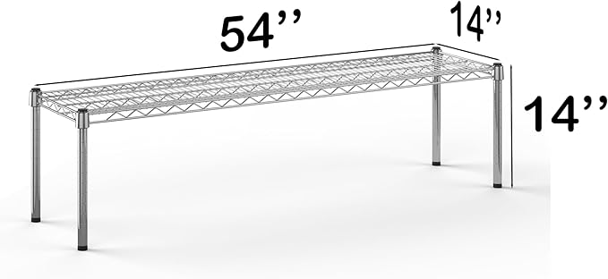 14''W x 54''L x 14''H Chrome Plated Wire Dunnage Rack | Off The Floor Storage - Image 3
