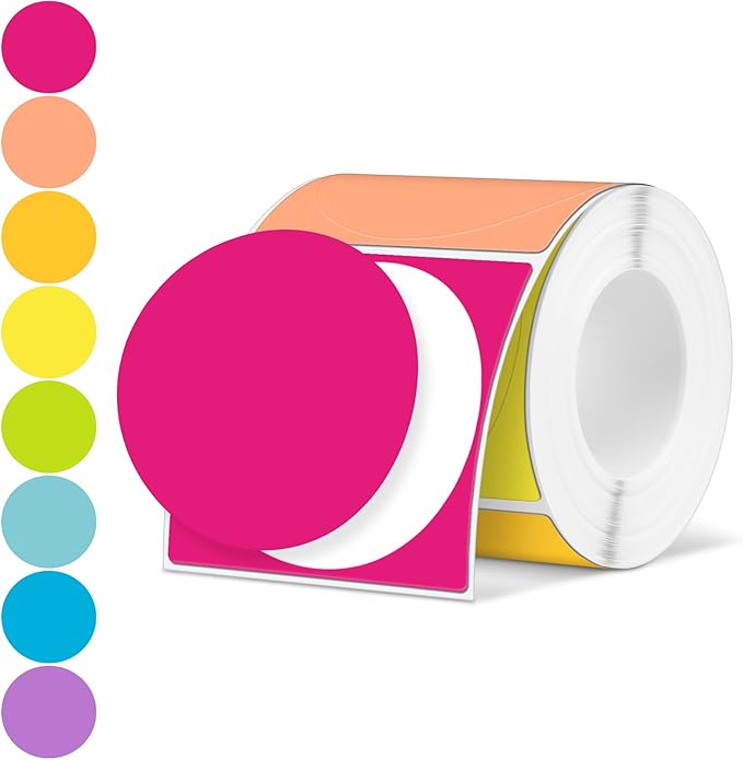 Ctosree 500 Pcs/ 1 Roll Thermal Sticker Labels Self Adhesive Direct Thermal by Ctosree