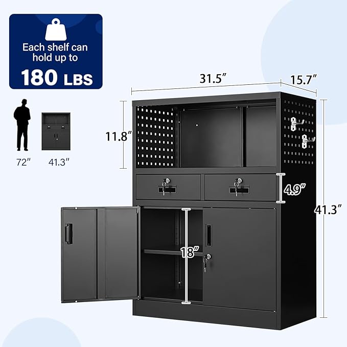 Yizosh Metal Storage Cabinet - Image 3