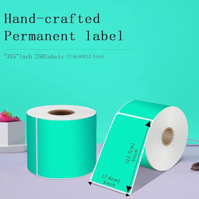 PARLAIM 3 X 5 Inch Rectangle Adhesive Color Coding Stickers, Square Aqua - Image 2