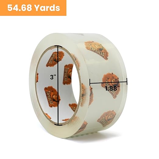 TAPEBEAR Storage Packaging Tape 36 Rolls, Super Clear 2.7mil x 1.88" x 55 Yards - Image 4