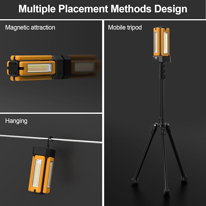 13200mAh Rechargeable Solar Work Light, IPX4 Waterproof - Image 7