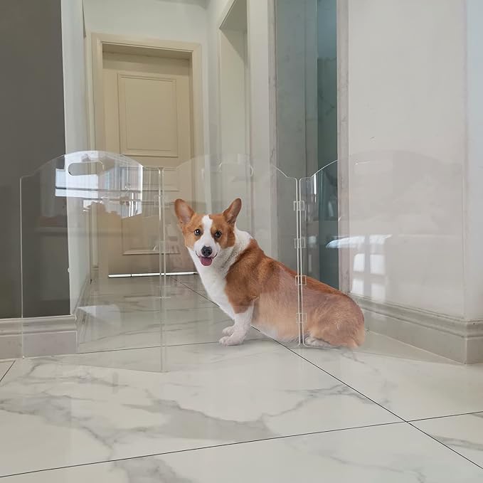 Clear Acrylic Freestanding Dog Gates - Image 4
