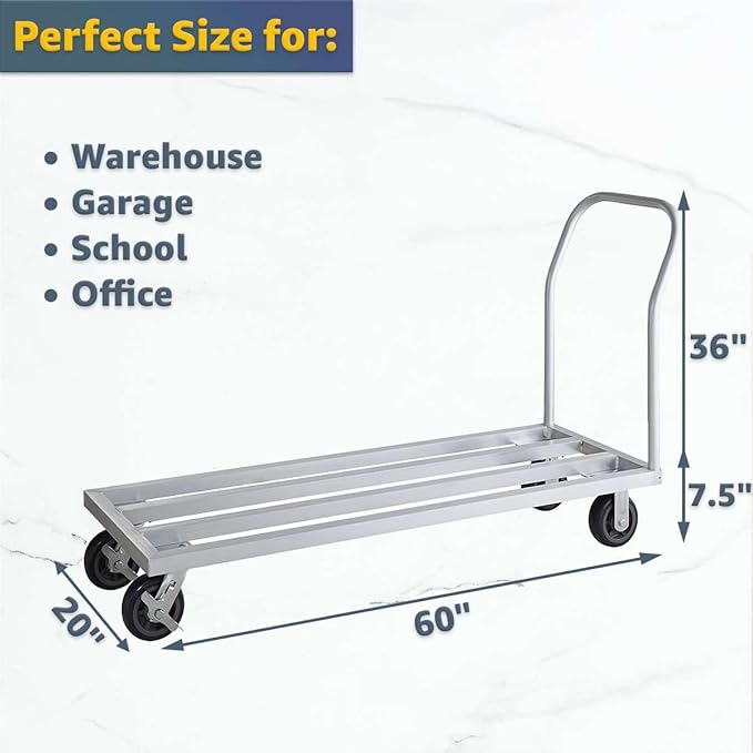 20" x 60" Mobile Aluminum Dunnage Rack - 1600 lb. Capacity - Image 3